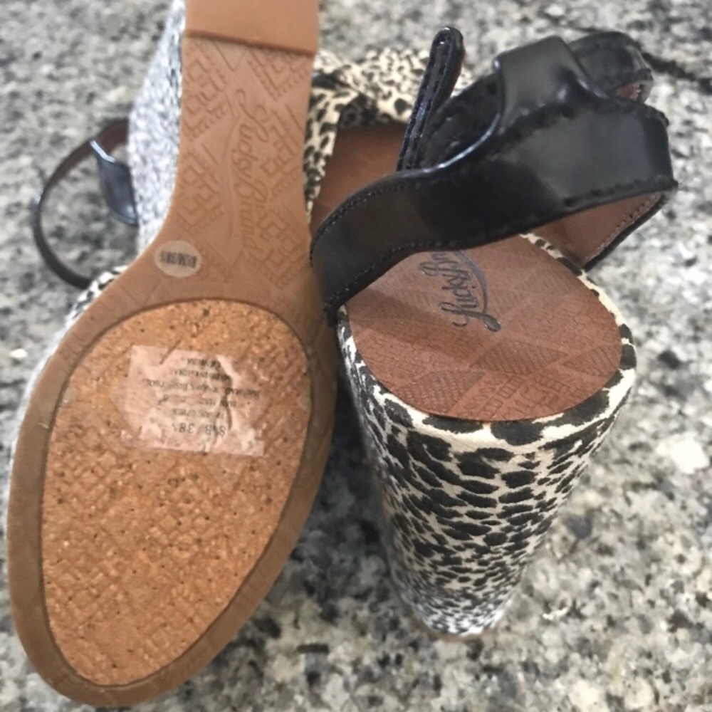 Animal print platform wedge sandals - Picture 2 of 2